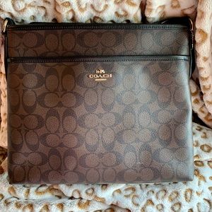 Coach Brown and Black File Crossbody Bag